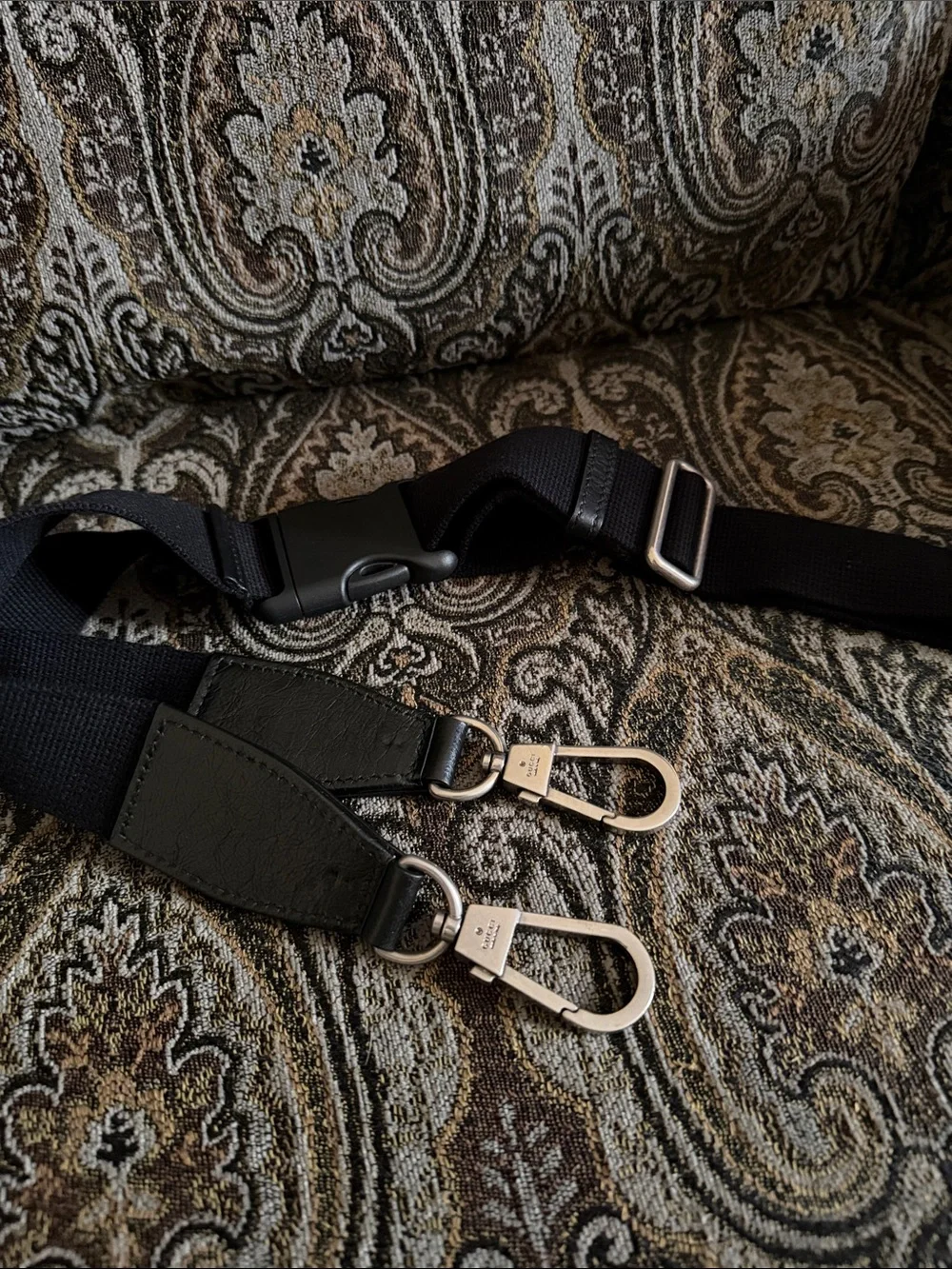 Gucci Black Leather Crossbody Bag with Gold Accent - Men Bags